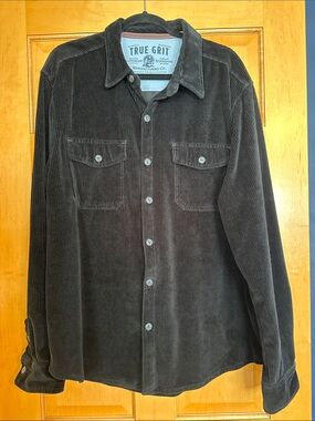 True Grit Men's black Corduroy Shirt